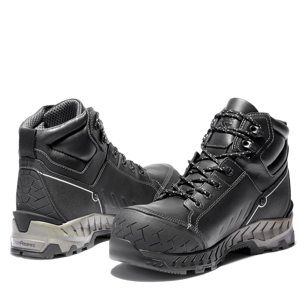 Timberland Μποτακια Εργασίας Ανδρικα Μαυρα - Pro® Summit 6-Inch Composite-Toe - Greece 8532406-WM